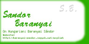 sandor baranyai business card